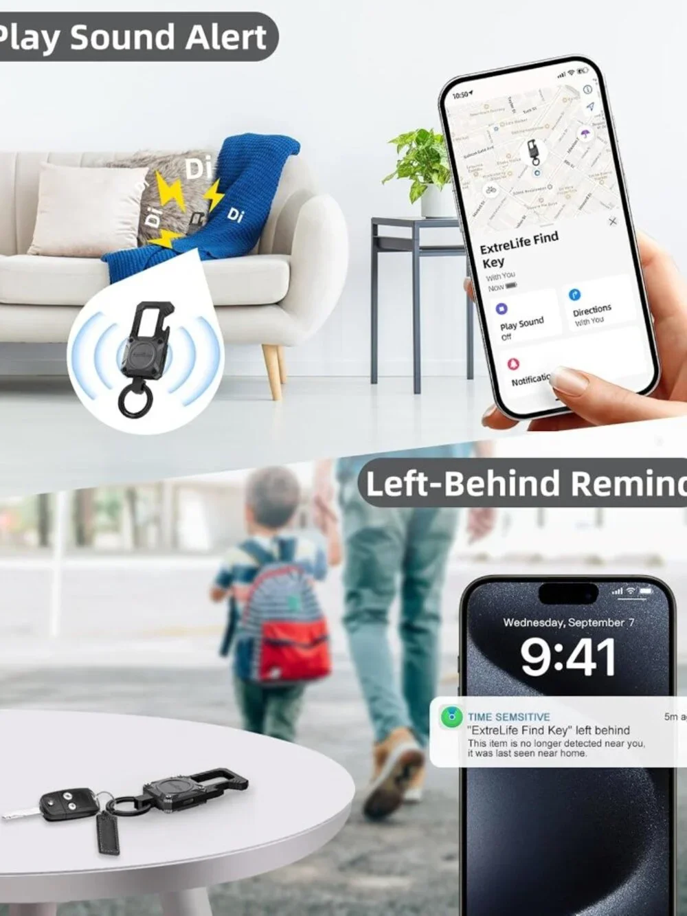 Smart Keychain with GPS Tracker, Bottle Opener & Carabiner - Find My Compatible